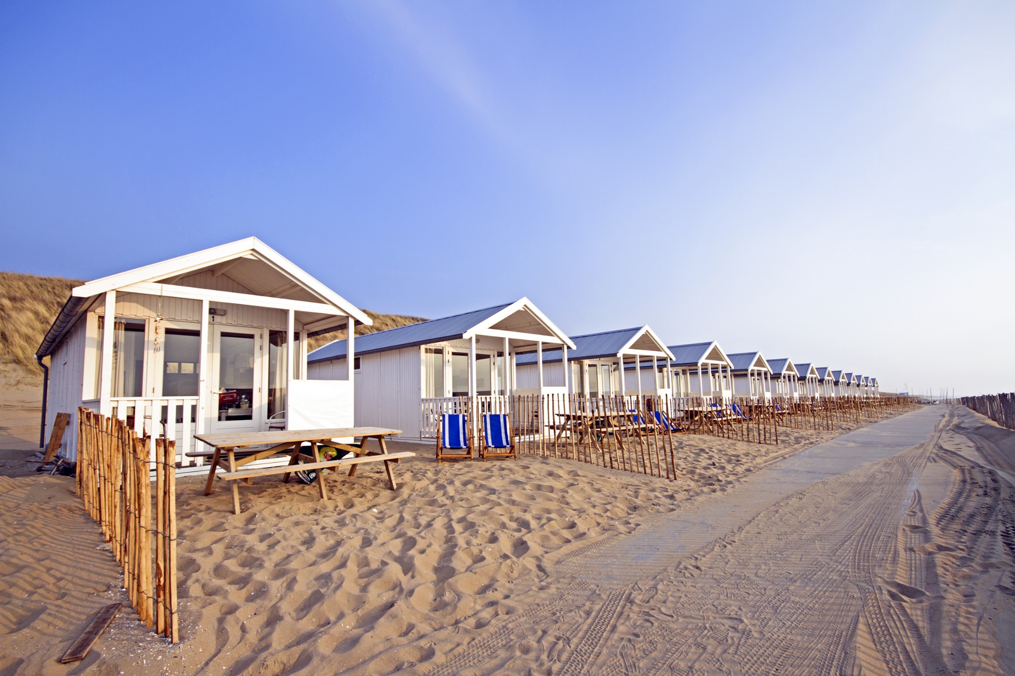 Strandhuisjes en weekend aan zee